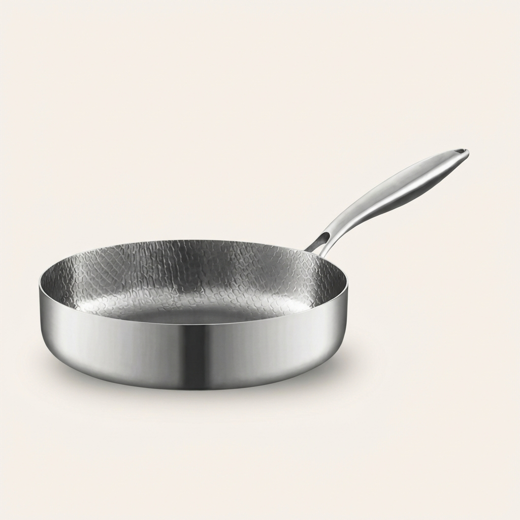 Titanium Gehamerde Diepe Pan