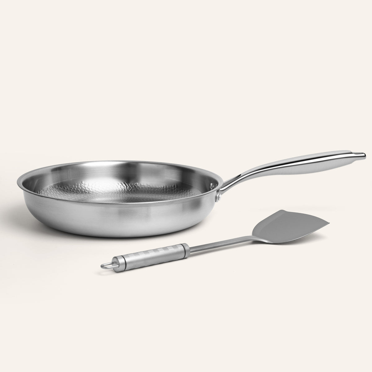 Pure Titanium Hammered Pan + Spatula
