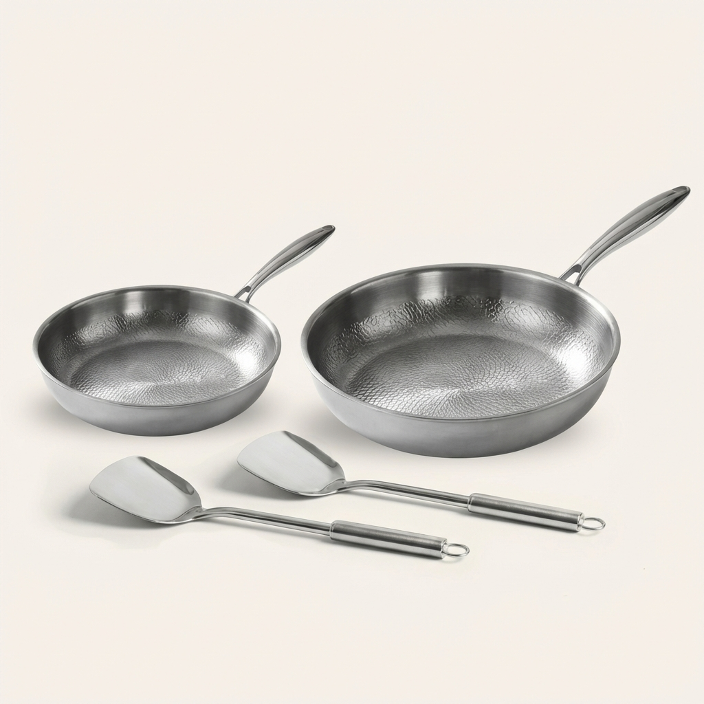 Titanium Gehamerde Pan Pro Duo-set