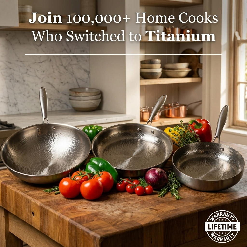 Pure Titanium Hammered Deep Pan