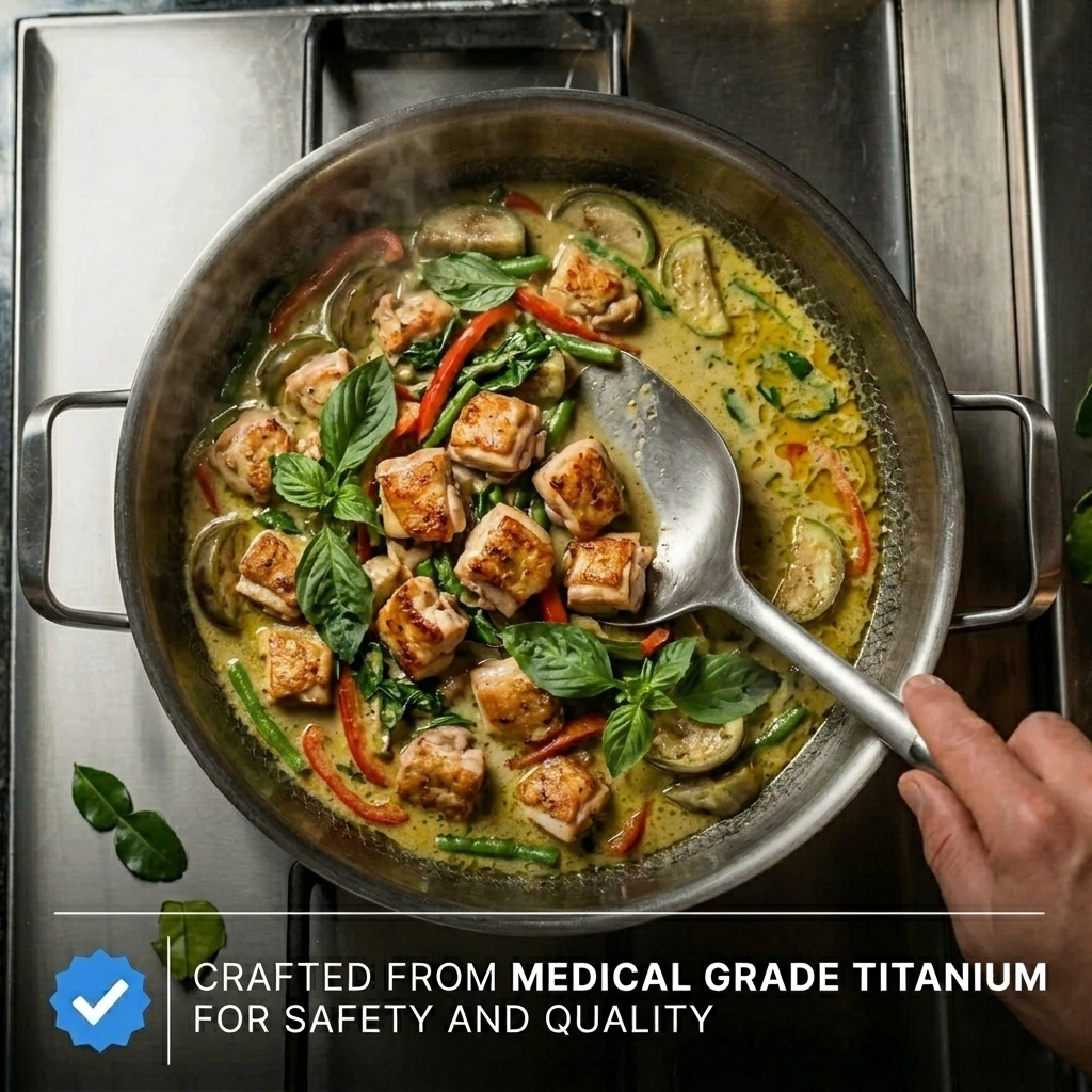 Pure Titanium Sauté Pan with Two Handles